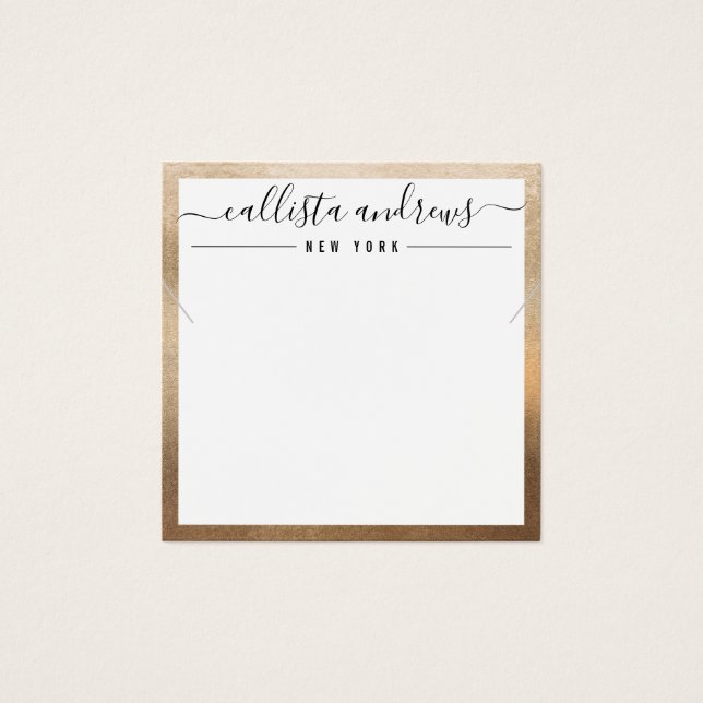 Simple Gold White Border Necklace Display Card (Front)