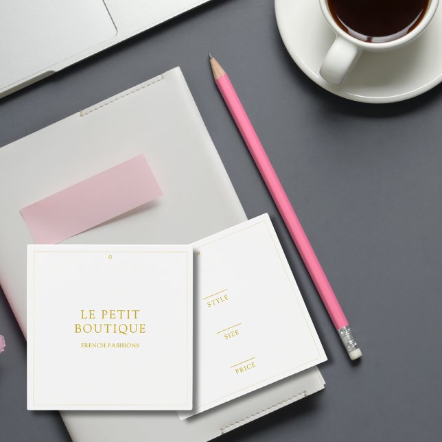 Simple Gold White Clothing Hang Price Tag (Creator Uploaded)