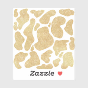 Simple Gold white Large Cow Spots Animal Print