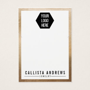 Simple Gold White Logo Necklace Display Card