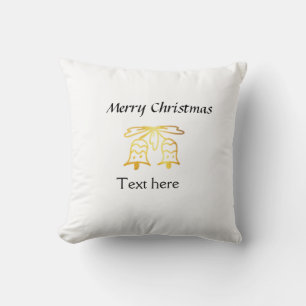 Simple golden add your text merry Christmas custom Cushion