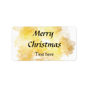 Simple golden add your text merry Christmas custom Label