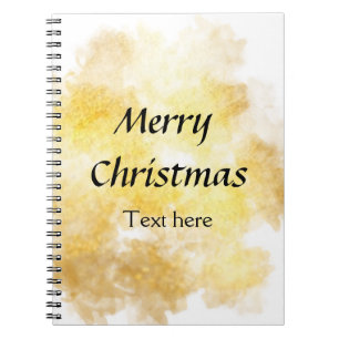 Simple golden add your text merry Christmas custom Notebook