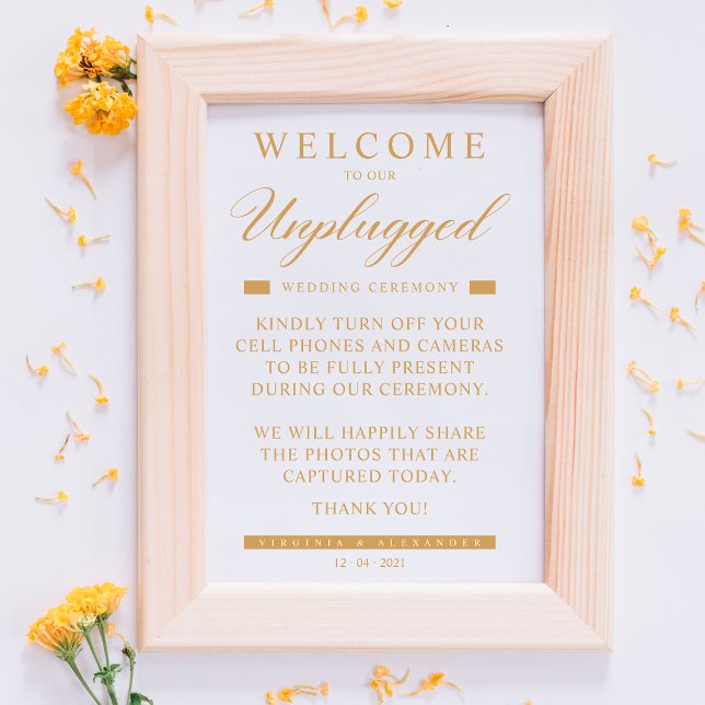 Simple Golden Effect Minimalist Unplugged Quote Poster (Creator Uploaded)