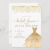 Simple golden foil glitter border bridal shower