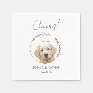 Simple Golden Retriever Dog Wedding Cocktail  Napkin