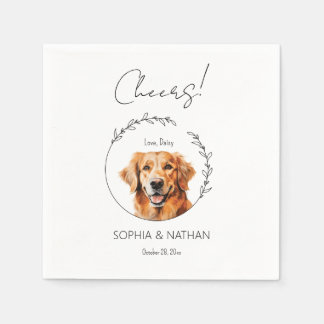 Simple Golden Retriever Dog Wedding Cocktail Napkin