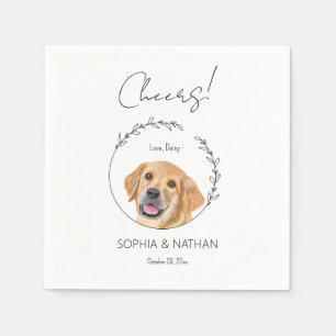 Simple Golden Retriever Puppy Wedding Cocktail  Napkin