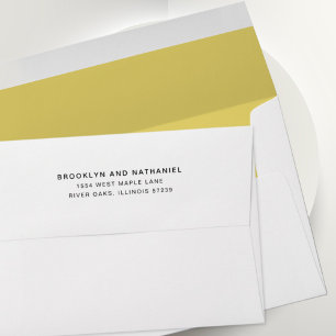 Simple Goldenrod Return Address Lined Envelope