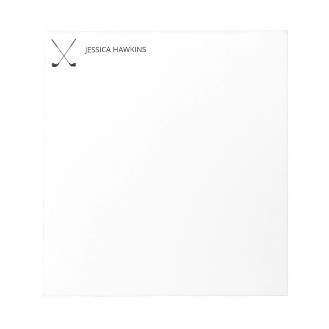 Simple Golf Fan Personal Stationery Golf Clubs Notepad (Front)