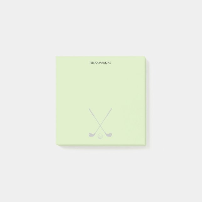 Simple Golf Fan Personal Stationery Golf Clubs Post-it Notes (Front)