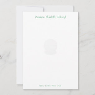 Simple Golf Theme Design Customised Flat Note Card