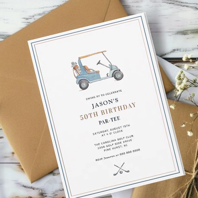 Simple Golf  Themed PAR- TEE Birthday  Invitation (Creator Uploaded)