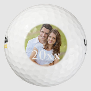 Simple Golfer Photo Wedding Favour Template Golf Balls