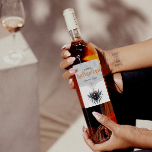 Simple gothic Halloween party Wine Label