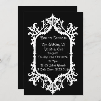 Simple Gothic Wedding Invitations