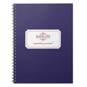 Simple grace navy blue custom inspiration journal