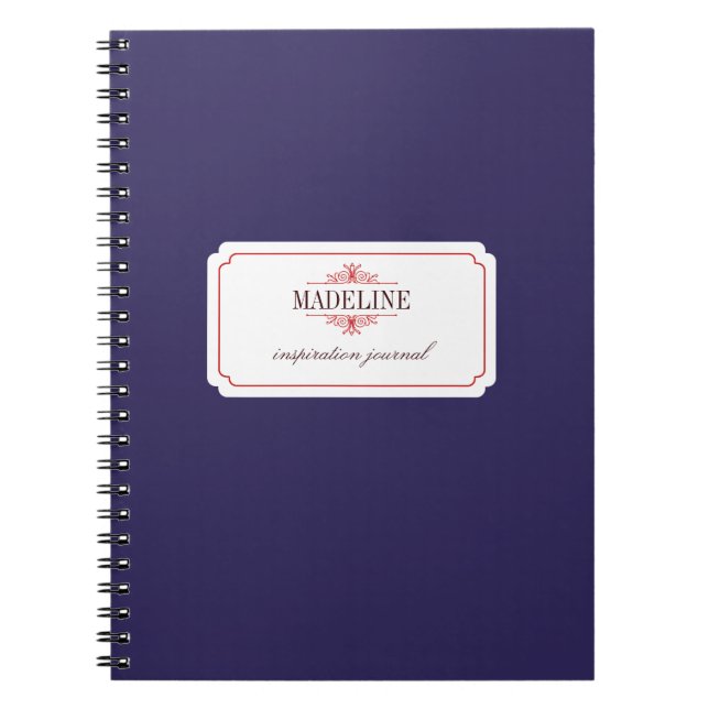Simple grace navy blue custom inspiration journal (Front)