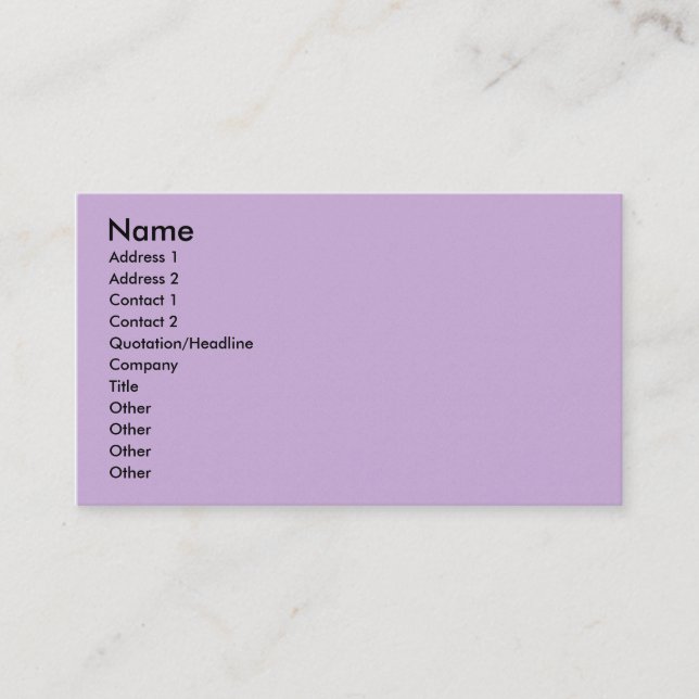 Simple graceful rough purple surface business card (Front)