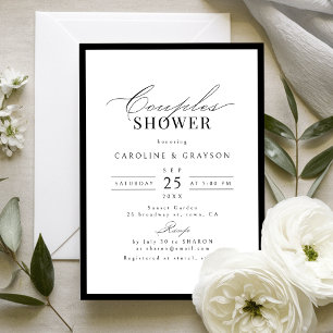 Simple Graceful Script Typography Couples Shower Invitation