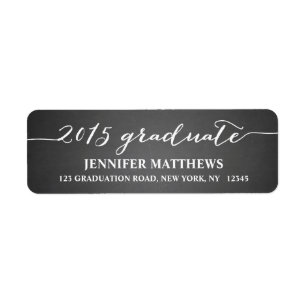 Simple Grad Chalkboard Graduation Address Label Return Address Label