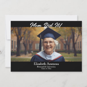 Simple Grad Garden Party Photo Floral Personalize Thank You Card