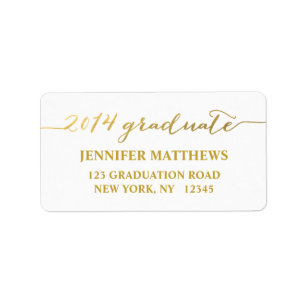Simple Grad Gold Graduation Address Label
