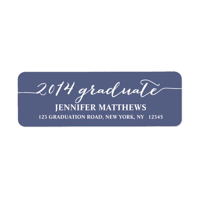 Simple Grad Graduation Return Address Label (Front)