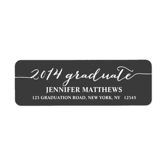 Simple Grad Graduation Return Address Label (Front)