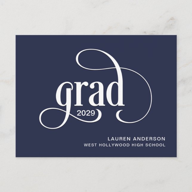 Simple Grad Logo Graduation Announcement (Front)