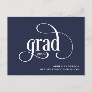 Simple Grad Logo Graduation Announcement Postcard