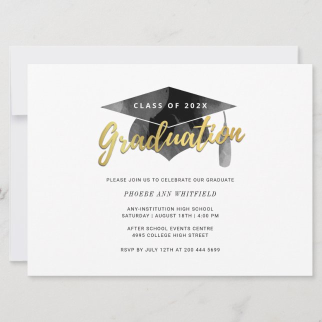 Simple Grad Minimalist Graduation Party Invitation (Front)