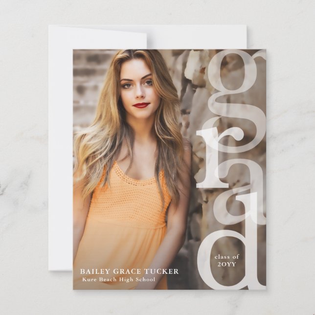 Simple GRAD Overlay Budget Graduation Announcement (Front)