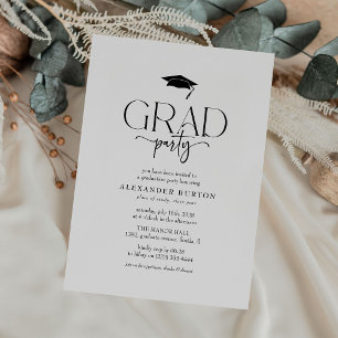 Simple GRAD Party Graduation Invitation