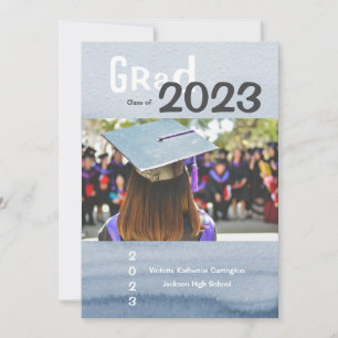Simple GRAD Photo Name Year Graduation Announcement