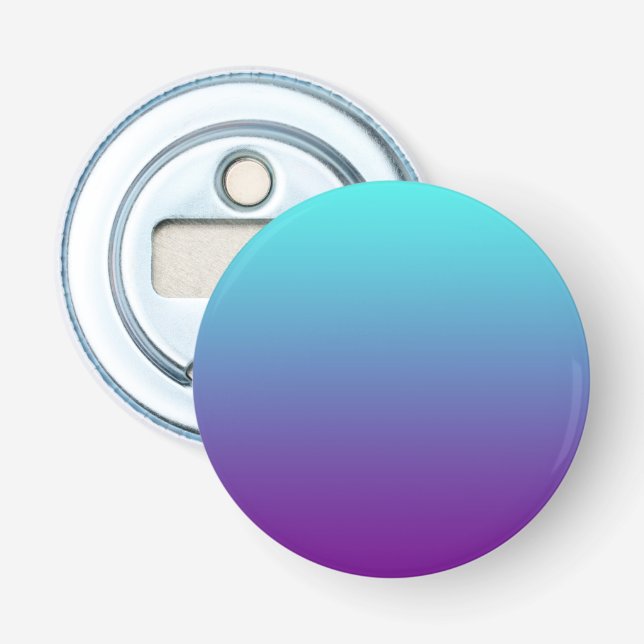 Simple Gradient Background Purple Turquoise Blue Bottle Opener (Front)
