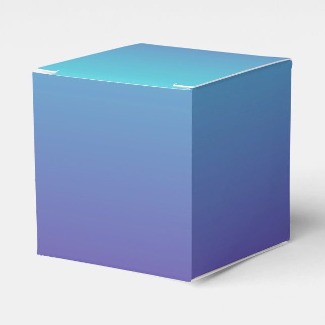 Simple Gradient Background Purple Turquoise Blue Favour Box (Front Side)
