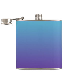 Simple Gradient Background Purple Turquoise Blue Hip Flask