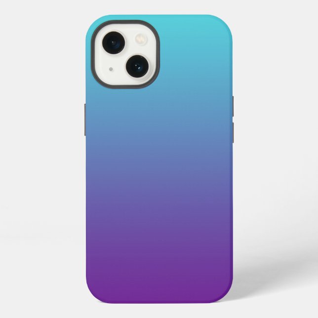 Simple Gradient Background Purple Turquoise Blue iPhone Case (Back)