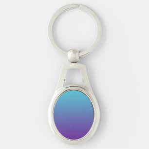 Simple Gradient Background Purple Turquoise Blue Key Ring