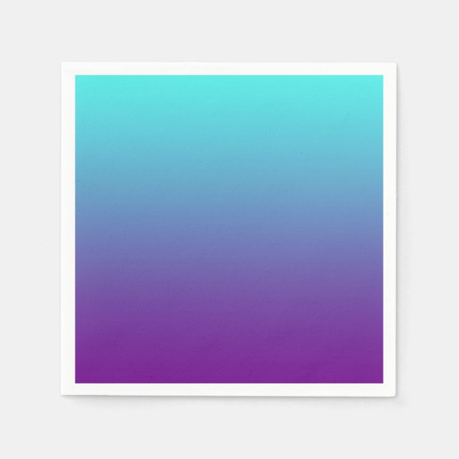 Simple Gradient Background Purple Turquoise Blue Napkin (Front)