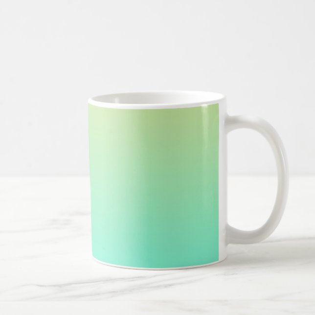Simple Gradient Pastel Yellow Turquoise Coffee Mug (Right)
