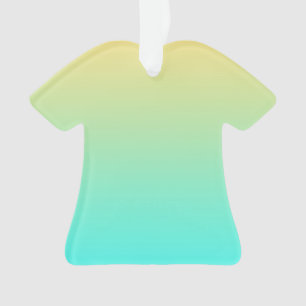Simple Gradient Pastel Yellow Turquoise Ornament