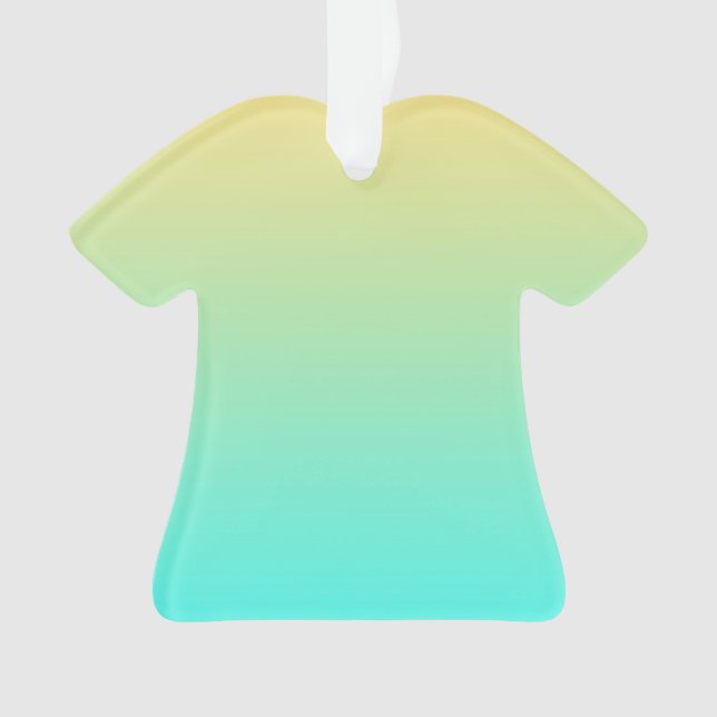 Simple Gradient Pastel Yellow Turquoise Ornament (Front)
