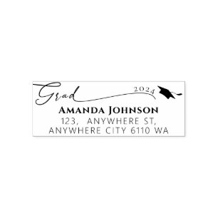 Simple Graduate Address Graduation  Self-inking Stamp