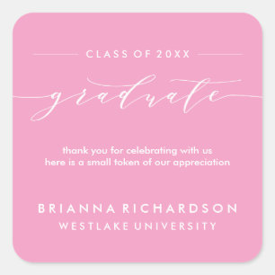 SIMPLE GRADUATE CALLIGRAPHY THANK YOU STICKER