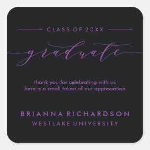 SIMPLE GRADUATE CALLIGRAPHY THANK YOU STICKER