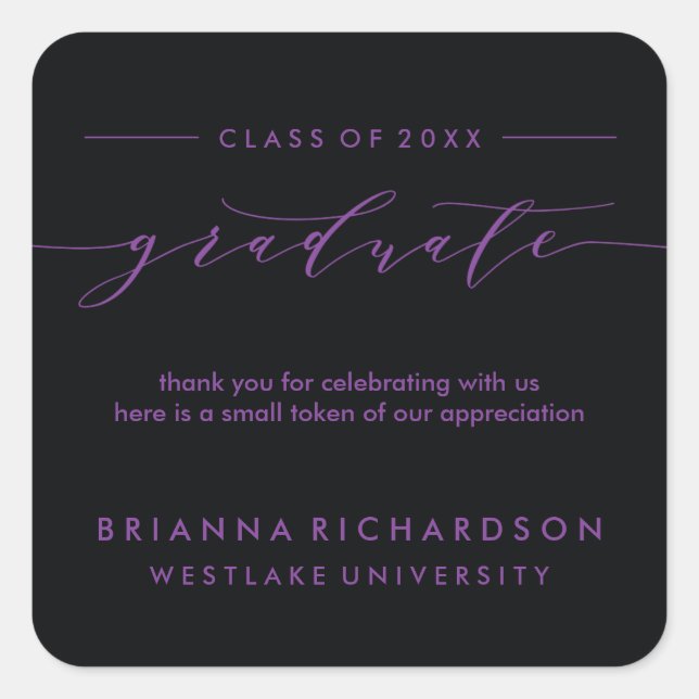 SIMPLE GRADUATE CALLIGRAPHY | THANK YOU STICKER (Front)
