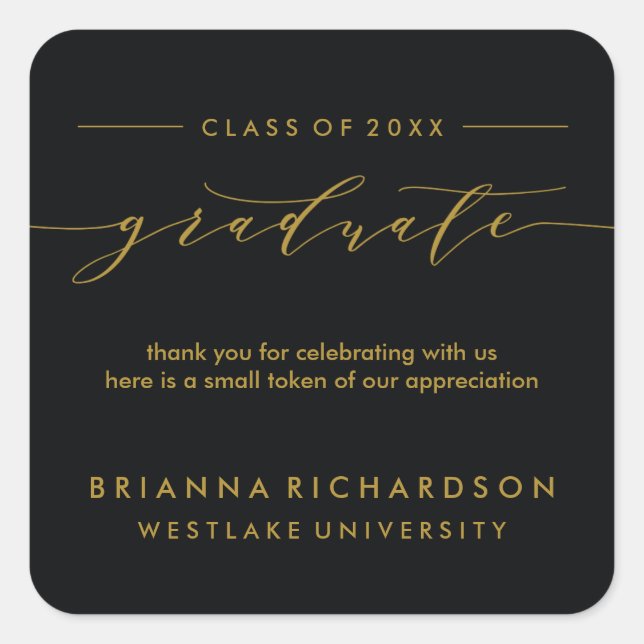 SIMPLE GRADUATE CALLIGRAPHY | THANK YOU STICKER (Front)