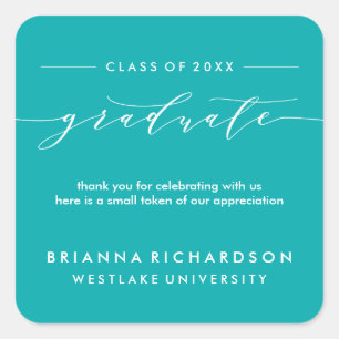 SIMPLE GRADUATE CALLIGRAPHY   THANK YOU STICKER